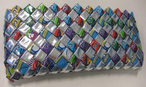 purse made out of candy wrappers