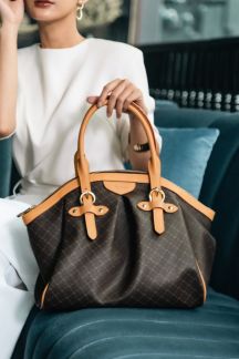 Ruched Satchel With Buckle