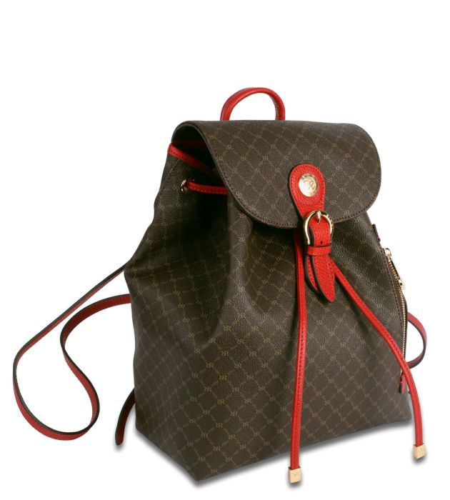 Celine Vintage Black Brown Canvas Leather Macadam Front Pocket Small  Backpack