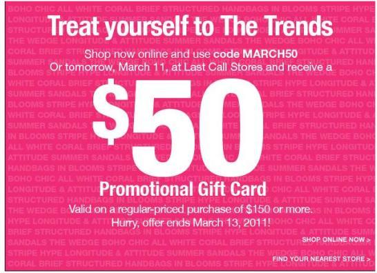 Last Call $50 Gift Card