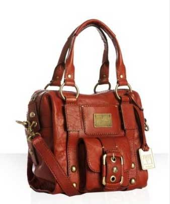 Red Leather Satchel by Frye