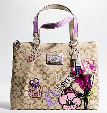 Coach Poppy Petal Print Applique Glam Tote