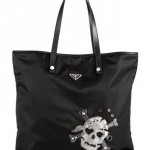 Prada Black Nylon Skull Tote