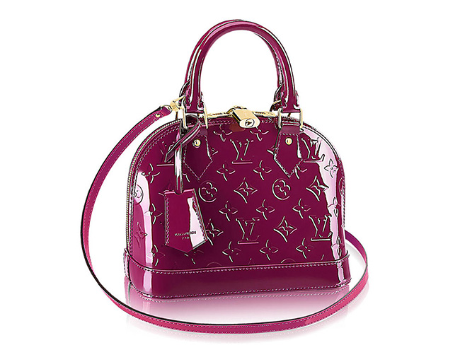 louis vuitton purple patent purse